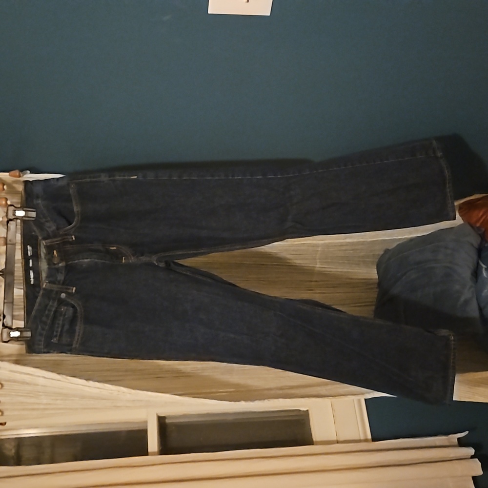 Mens old navy built in tough bootcut jeans 30x30 dark wash